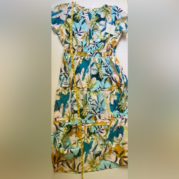 CYNTHIA ROWLEY 100% Cotton Popover V-Neck Tiered Floral Maxi Dress Size 1X NWT💫 - Picture 11 of 15